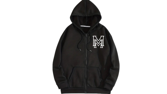 Marie Marcel Bar logo-print zipper hoodie